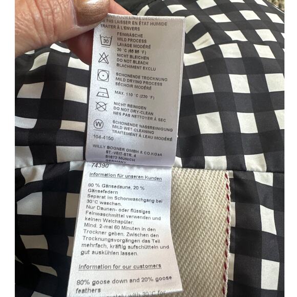 Bogner Women's Black Down Embroidered Puffer Mid Length Coat, Size 6, Like New - Picture 12 of 12